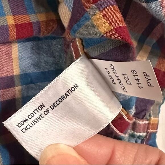 Duluth Trading Untucked Short Sleeve Blue and Red Check Relaxed Fit Shirt XL - Picture 6 of 9